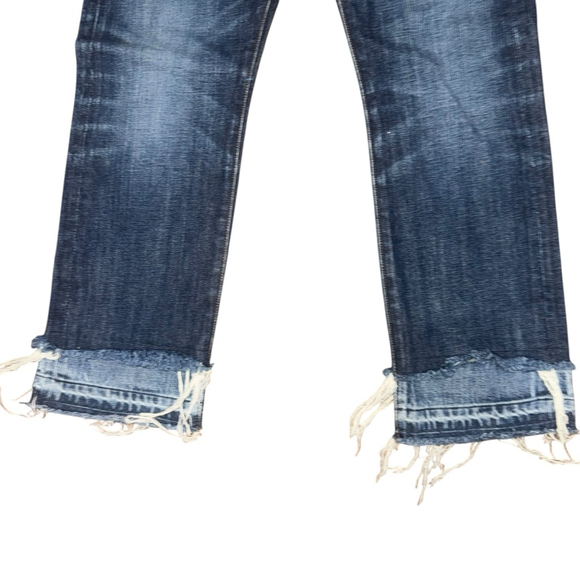 Madewell Rivet & Thread Jeans Size 24 Blue Cropped frayed ankle Denim - Picture 6 of 9